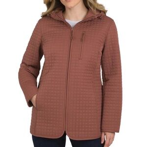 Women's Quilted hooded Jacket red Canyon